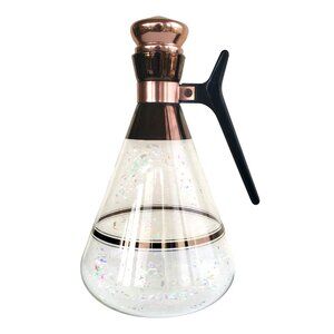 Vintage MCM Copper Glass Atomic Coffee Carafe Pyrex 1960s Retro Decor